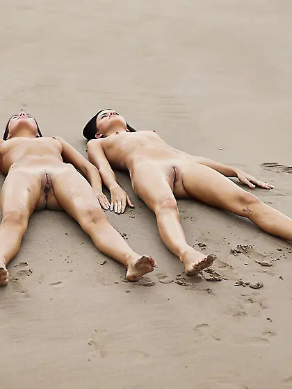 Gloria and Nicole have some fun at the beach.
