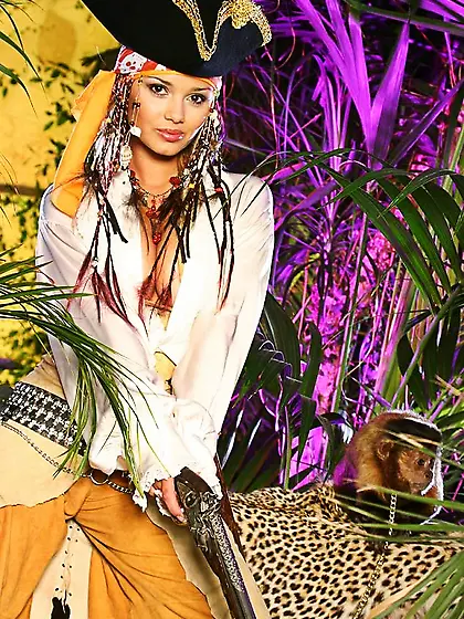 Dressed captain jack sparrow