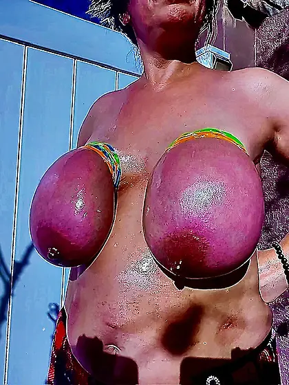 Slut saggy purple udders