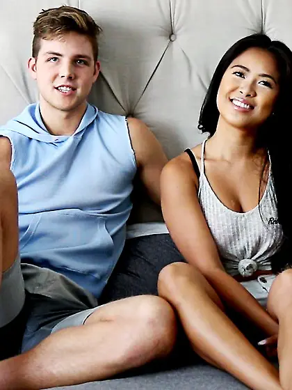 Chiseled lad blows his load on his lady’s...