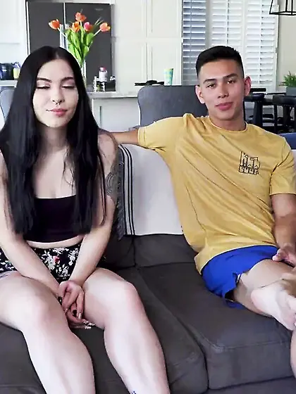 Beautiful brunette teen banged by horny boyfriend