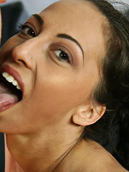 Well mannered slut gets face fucked by giant...