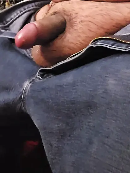 My fat cock hanging out of my pants