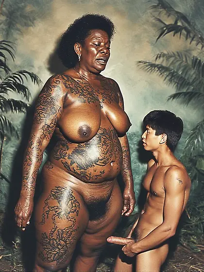 Young Asian Boy ends up with African Warrior