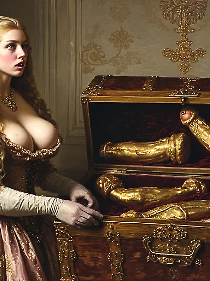Discovering the queen's golden dildos