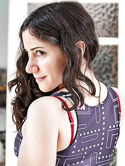 Very erotic art with a twist to it,  she is doing this at work