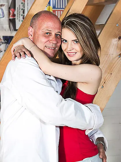 Young woman has soft coition with a man old enough to be her ste