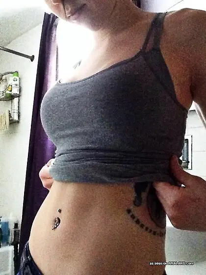 Tight top tatted-up GF flashing her marvelous...