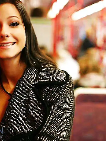 Black-Haired in micro-skirt displaying in the subway by Sail