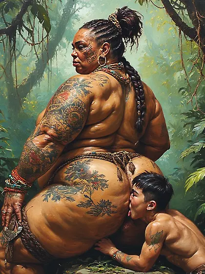 Young Asian Boy ends up with African Warrior