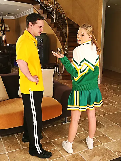 American young blonde cheerleader