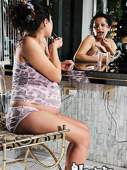 Lactating whore enjoys flashing