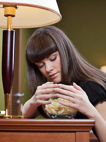 Lovely brunette babe Candy Rose is a total seductress in her bla