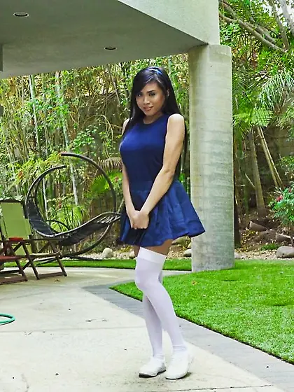 Petite long-haired asian chick