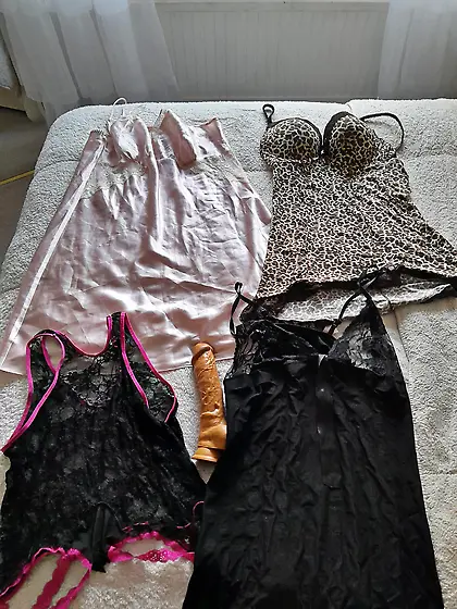 My mums sexy lingerie sets and big dildo