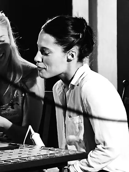 Naked blonde foxy babe