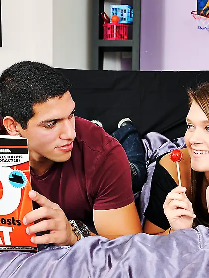 Pink lingerie dressed teen