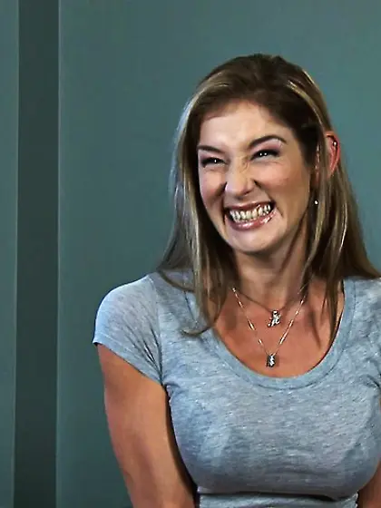 Cute lady chain leash