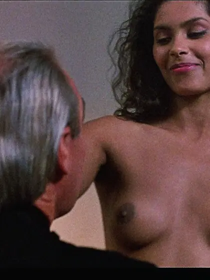 Topless babe skimpy black