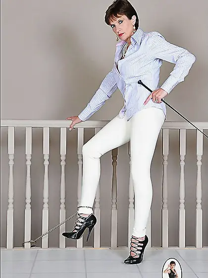 Lady Sonia takes her hot white pants and teases us with her amaz