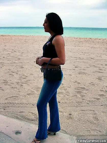 Latin tranny riding and getting cum on her tits