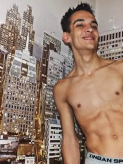 Brunette Young Man Jason Loverr Striptease.