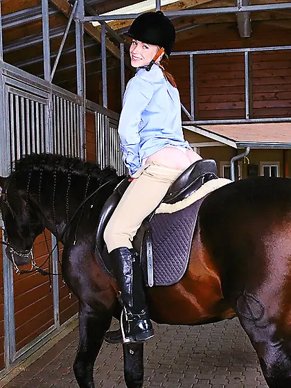 Tight horseriding hoe is going to get fucked by a real stud