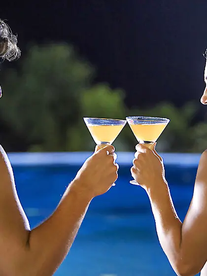 Whore is drunk with cocktail allowing boy to unite his cock with