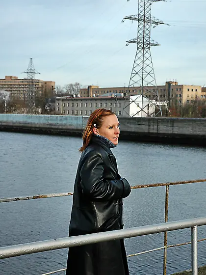 Pissing on the bridge over river