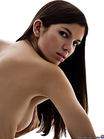 The big titted brunette in white panty Monica Afterlife teases w