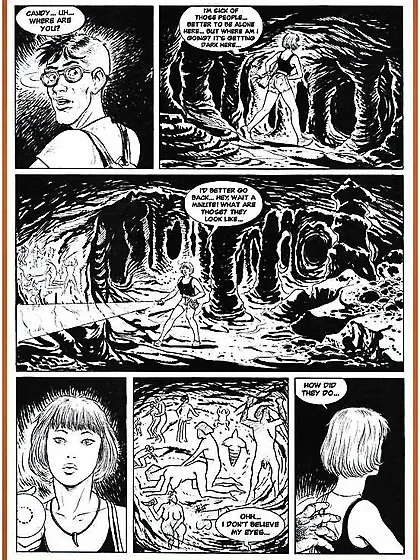 Xxx cartoon.  Banged by Neanderthals.