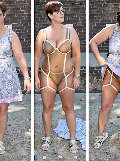 Aurélie exhib in dress