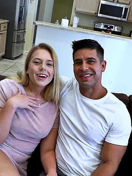 Sweet blonde bounces on the stud's hard rod