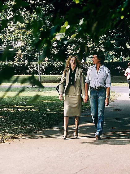 Beautiful blonde takes black