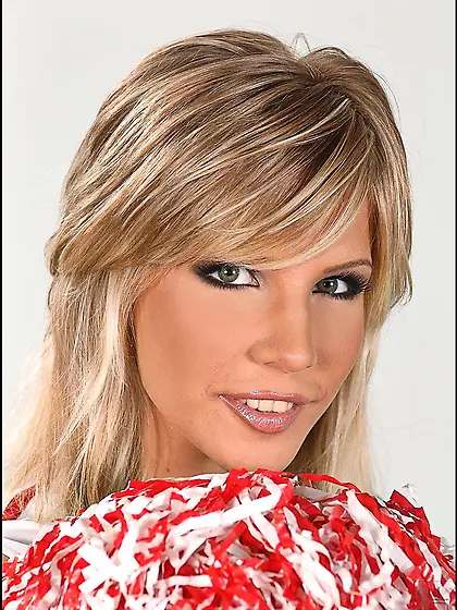 Blonde babe Tiffany Rousso licking fat scarlet dildo and enterin