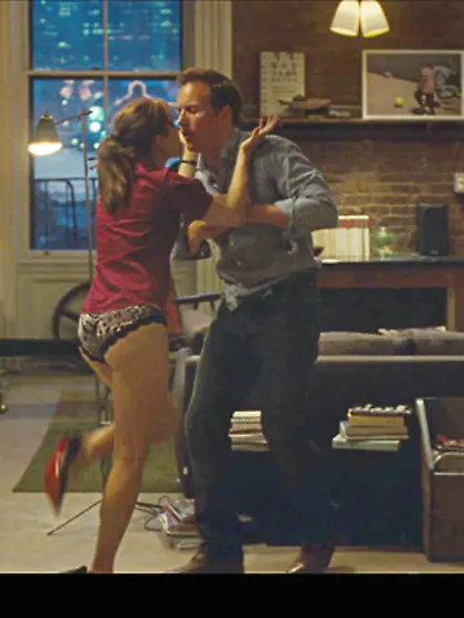 Loving couple lies floor