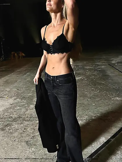 Bar Refaeli in a black bra