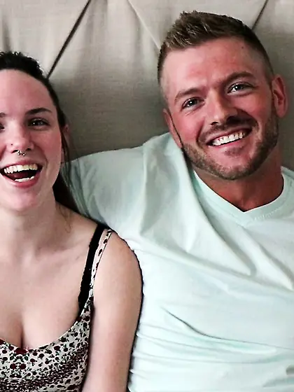 College guy treats brunette