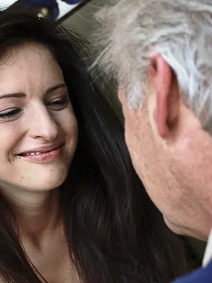 German teen's tits are sucked before she...