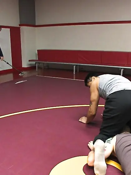 Bearded lad buttplug bondage