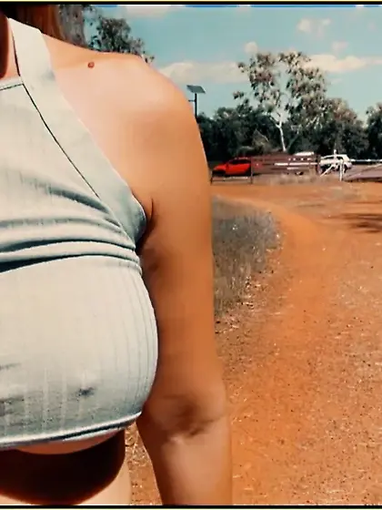 Wifey heads on hike braless and no panties