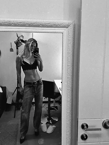 Bar Refaeli in a black bra