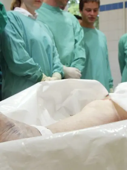 Real naked bodies wrapped in plastic