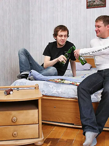 Two boys were drinking