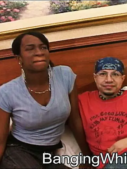 Black babe Shannon sucking big white cock