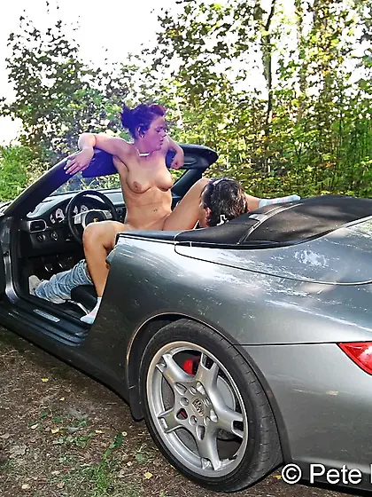 Car sex with hitchhiker slut