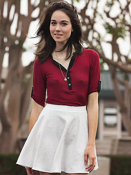 Cute european brunette teen