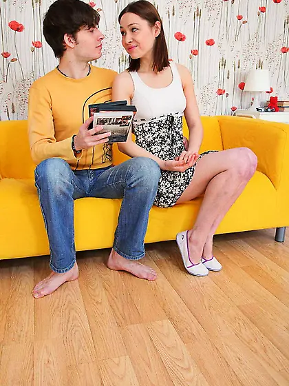 Conversation leads female and young man into amazing sexual acti