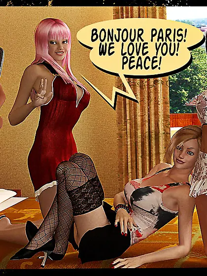 American girls travelling paris