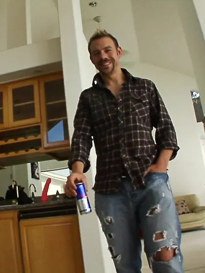 Lusty hunky guy enjoy